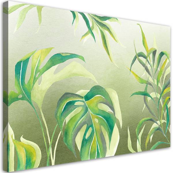 Canvas schilderij Bladeren 90 x 60 cm