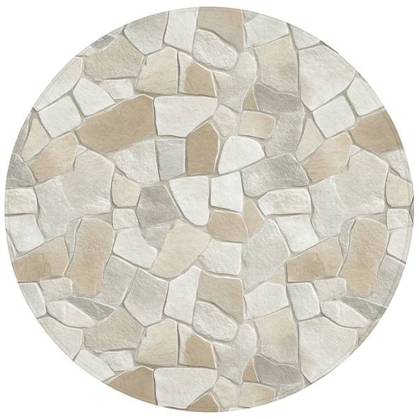 BADEZIMMERTEPPICH Steine Beige - Microfaser - 70 x 70 x 1 cm