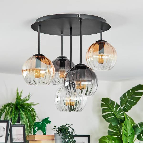 Deckenleuchte Cesaro Grau - Gelb - Metall - 39 x 22 x 40 cm