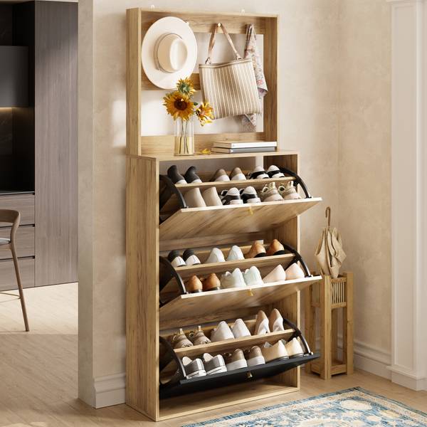 Garderobenset MUHEJi31 Braun - Holzwerkstoff - 24 x 180 x 75 cm