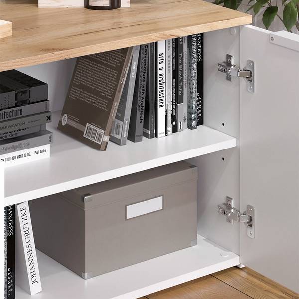 Kommode Wido 51708 Reinweiß - Eiche Sonoma Dekor - Weiß