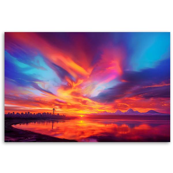 Canvas schilderij Zonsondergangen 60 x 40 cm
