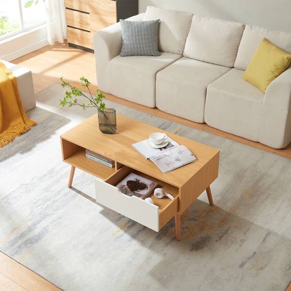 Couchtisch Bordkak Braun - Weiß - Holzwerkstoff - 100 x 45 x 48 cm