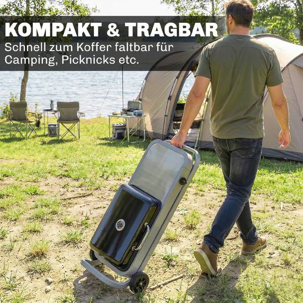 Faltbarer Gasgrill 846-280V90BK Schwarz - Metall - 55 x 89 x 109 cm