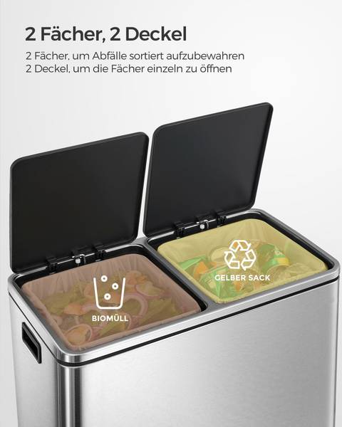 Poubelle Montevideo Bhopal Argenté