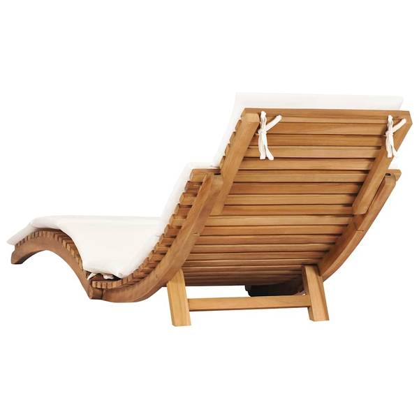 Sonnenliege 3004860-1 Weiß - Teakholz - 50 x 55 x 175 cm