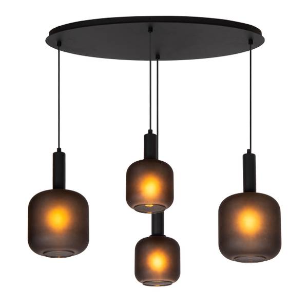 Suspension ELOISE Noir - Acier - Verre clair - 41 x 150 x 93 cm