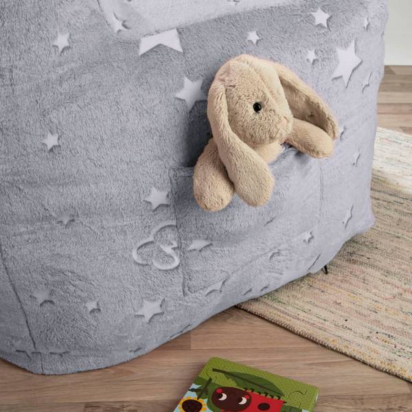 Kindersitzsack "Glow in the dark" Grau