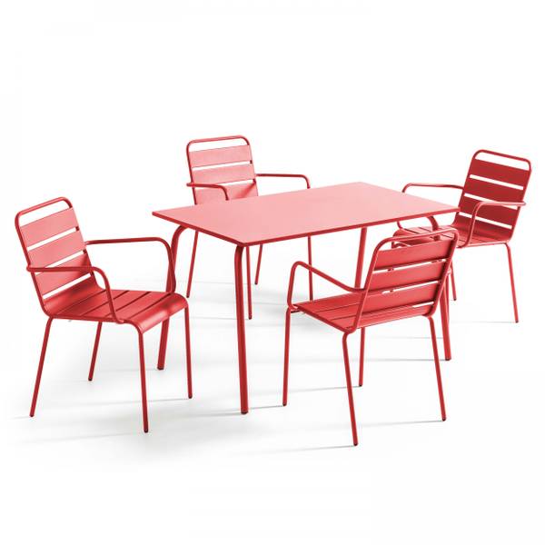 Sitzgruppe Palavas 4er-Set Rot