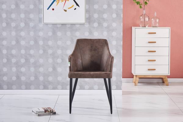 Zarah Esszimmerstühle 4er Set Braun - Echtleder - 58 x 87 x 60 cm