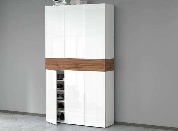 Schuhschrank Marzio Braun - Holzwerkstoff - 114 x 200 x 35 cm