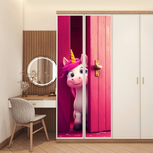 FOTOTAPETE TÜR Einhorn Tür 95 x 235 cm