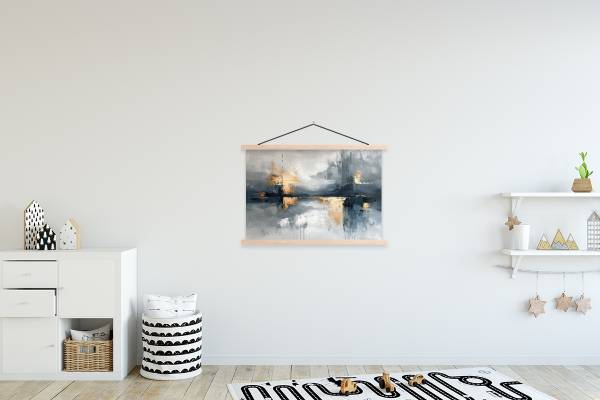 POSTER MIT MAGNETLEISTEN Abstrakte Kunst 90 x 60 cm