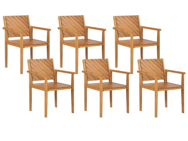 Tuinstoel BARATTI 6-delig bruin - massief hout - 55 x 82 x 40 cm