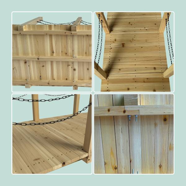 Garten Brücke mit Ketten Schwarz - Hellbraun