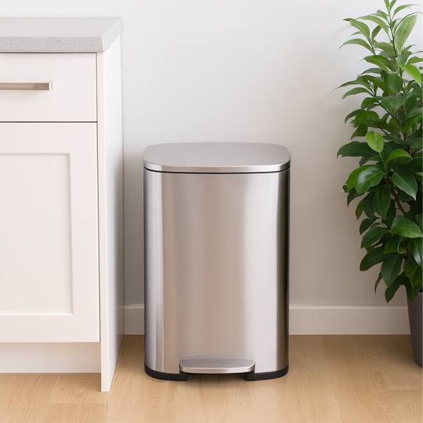 Mülleimer Küche 50 Liter Schwarz - Silber