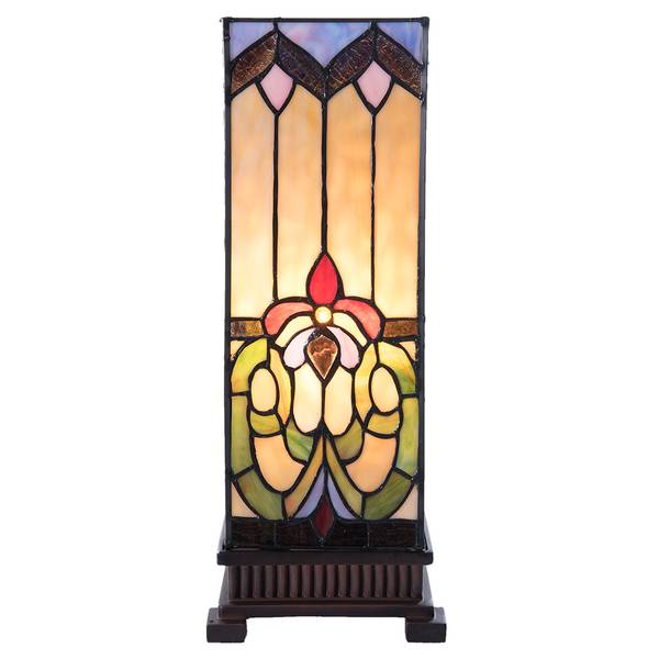 Tiffany Tischlampe Daniela Beige - Glas - 17 x 44 x 17 cm