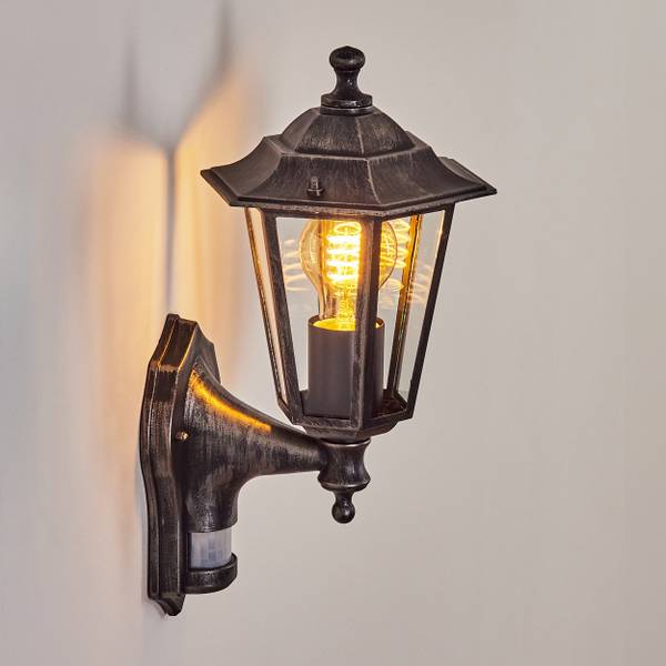 Außenwandleuchte Rivale Schwarz - Grau - Silber - Durchsichtig - 15 x 32 x 19 cm