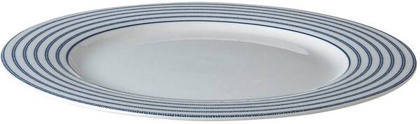 Teller flach 23 cm Candy Stripe Blau - Steingut - 24 x 2 x 24 cm