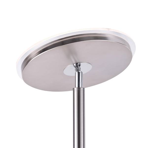 LED Deckenfluter HANS rund Silber - Metall - 57 x 193 x 57 cm