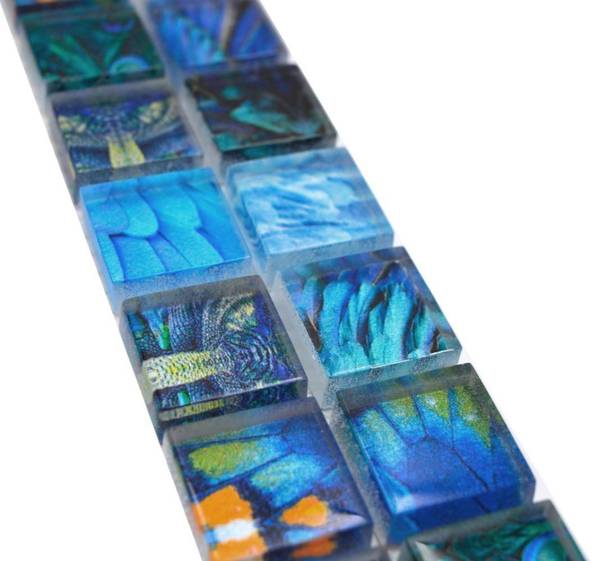 Mosaikfliesen 68BOR-WL74 Blau - Glas - 5 x 5 x 5 cm