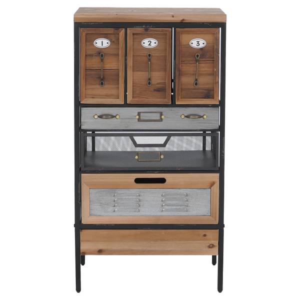 Apothekerkommode Q77 Tanne - Eisen - Zink - 46 x 85 x 35 cm