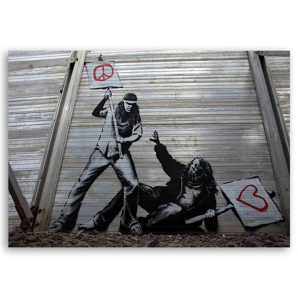 Bilder Banksy Street art Peace Love 60 x 40 cm