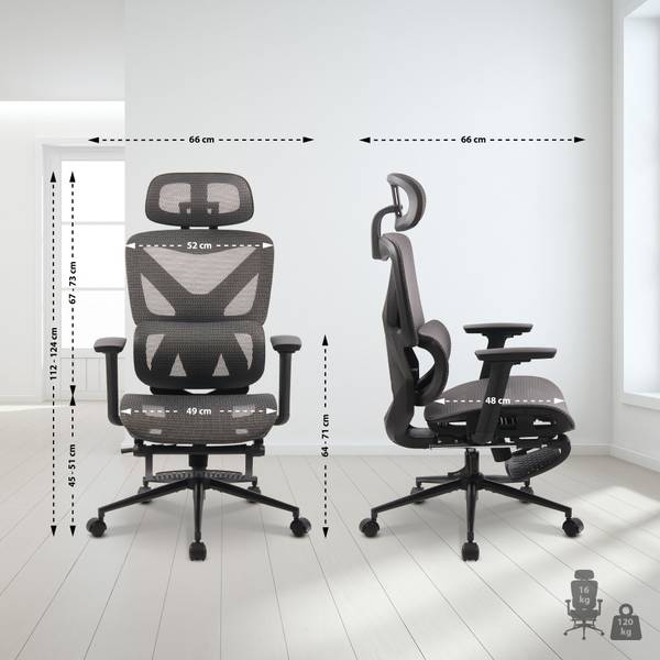 Bureaustoel Reston zwart - grijs