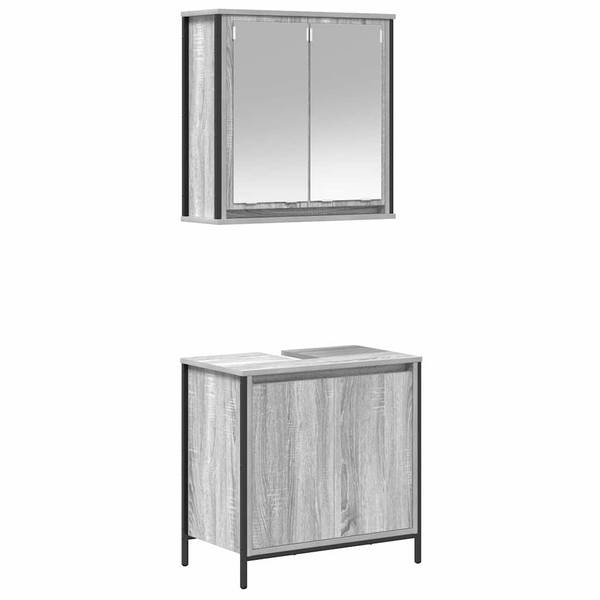 Badmöbel-Set 2er Set 3328392 Grau - Holzwerkstoff - 60 x 60 x 35 cm