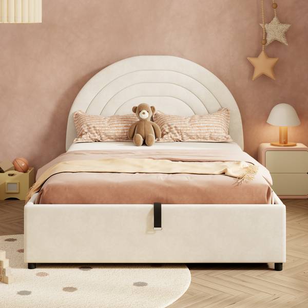 Kinderbett ArcZoom Ⅰ Beige - Samt - 145 x 97 x 212 cm