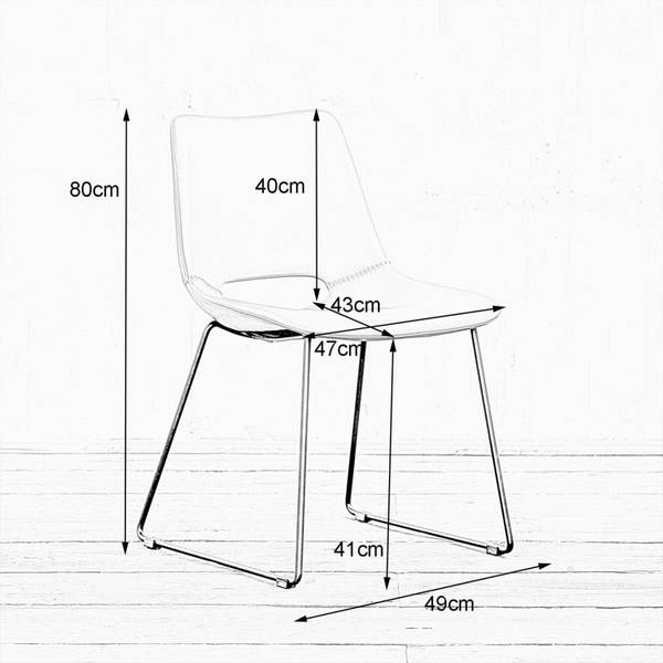 Chaise ASCO cuir synthétique Blanc - Cuir synthétique - 49 x 80 x 55 cm