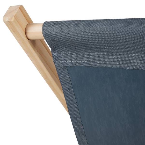 Liegestuhl Holz klappbar Braun - Grau - Polyester - 56 x 82 x 94 cm