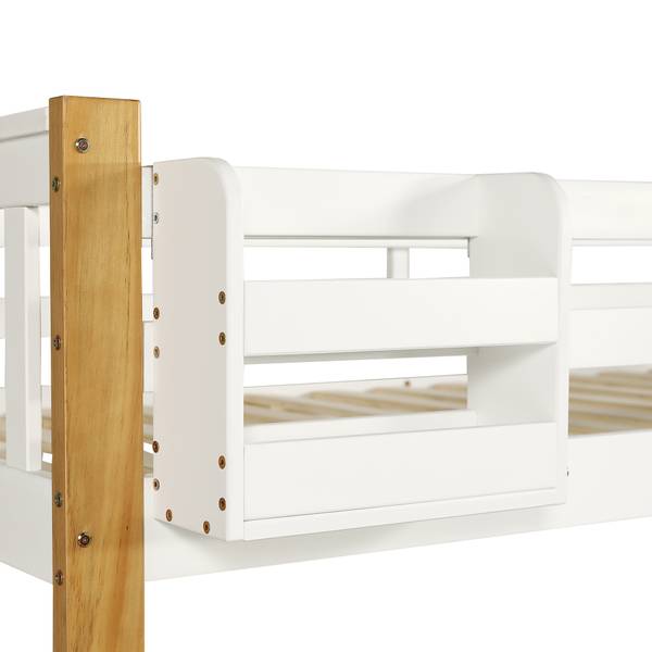 Etagenbett Elias I Weiß - Holzwerkstoff - Massivholz - 95 x 165 x 254 cm