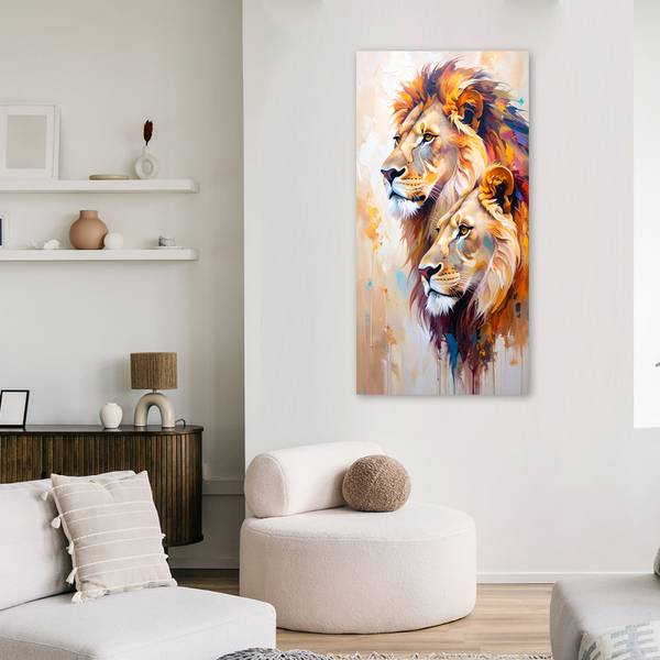 Canvas schilderij Leeuwen 60 x 120 cm