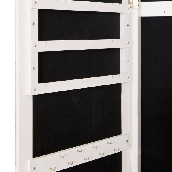 Schmuckschrank LEXY Weiß - Holzwerkstoff - 34 x 158 x 38 cm
