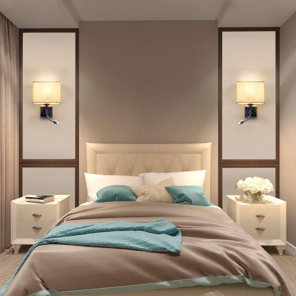 Wandleuchte Kaelin Beige - Eisen - 17 x 20 x 36 cm