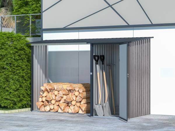 Kaminholzregal DORWOOD Grau - Metall - 100 x 159 x 272 cm