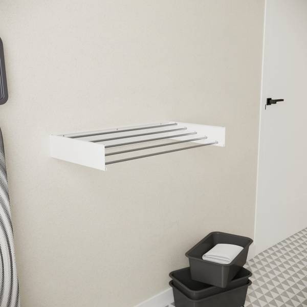 Wandwäschetrockner Walldry Weiß - Metall - 80 x 10 x 40 cm