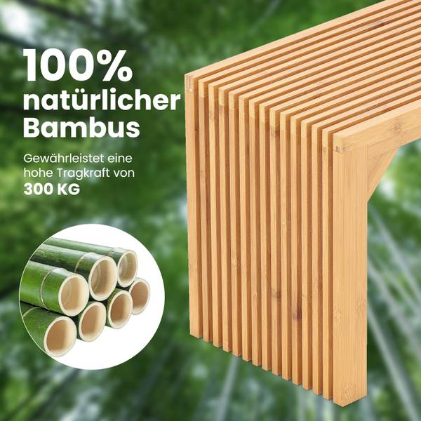 Sitzbank VH34672 Braun - Bambus - 33 x 43 x 90 cm