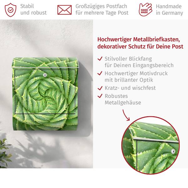 Briefkasten Spiral Aloe Grün - Stahl - 39 x 46 x 13 cm