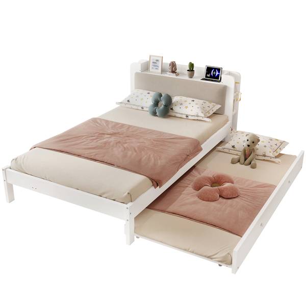 Kinderbett MUDLACHU49 Ⅰ Weiß - Holzwerkstoff - 125 x 80 x 220 cm