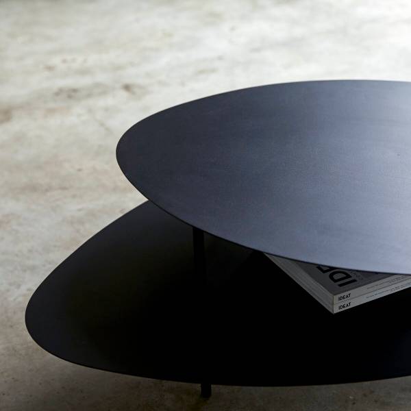Couchtisch Judith Schwarz - Stahl - 120 x 35 x 77 cm
