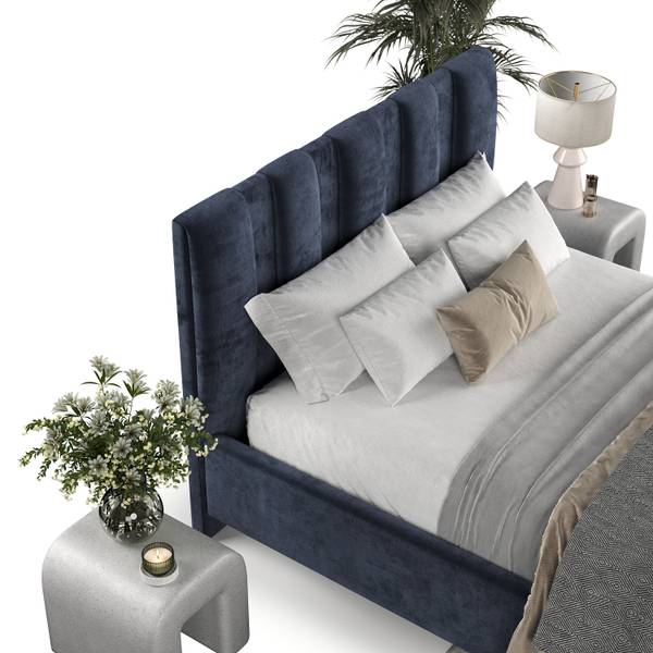 Polsterbett LOOM mit Stauraum Lotta Marineblau - Liegefläche Breite: 160 cm