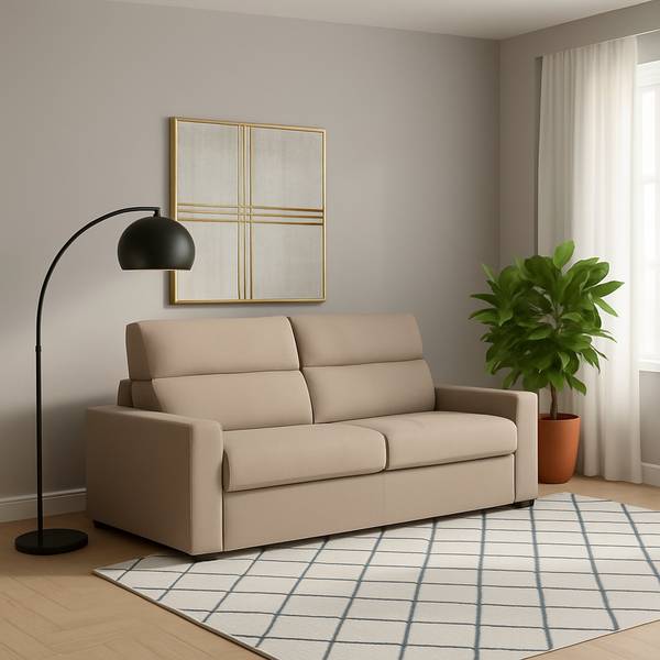 Fester 2-Sitzer-Liegesofa Graubraun