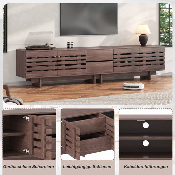 Tv-lowboard CL-RM Braun - Holzwerkstoff - 200 x 55 x 40 cm