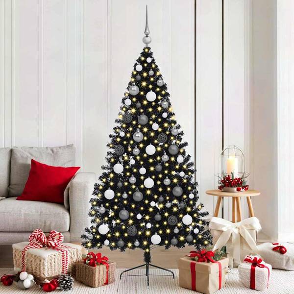 Kerstboom Decoratie 3009436-9 zwart - grijs - 115 x 180 x 115 cm