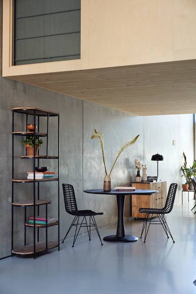Schrank Brix Schwarz - Stein - 84 x 190 x 35 cm