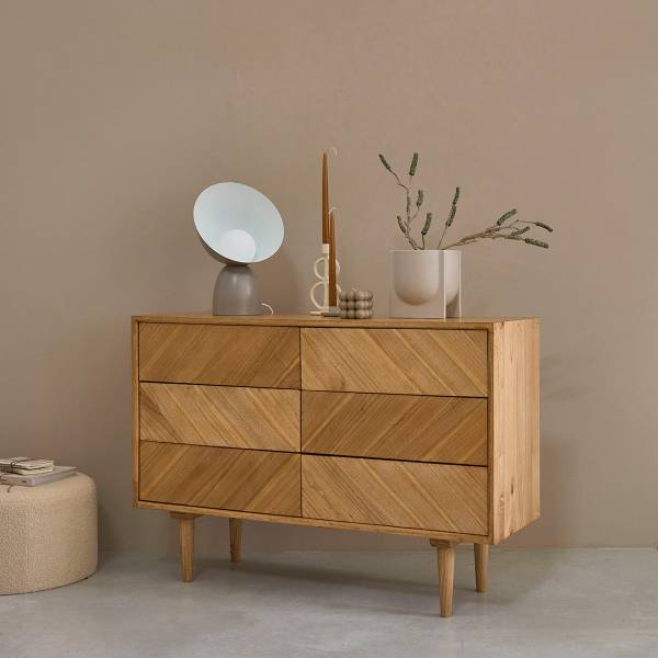 Kommode PACÔME Beige - Massivholz - 120 x 83 x 40 cm