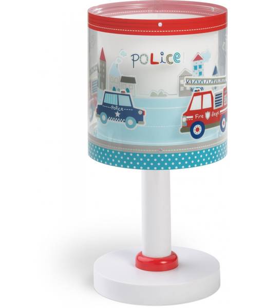 Tischlampe LED Nachtlicht   Polizei und Blau - Kunststoff - 15 x 30 x 15 cm
