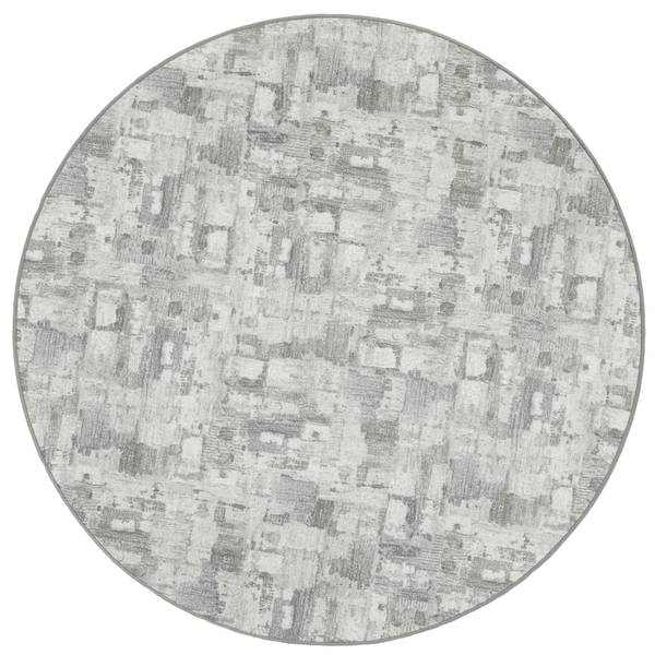 Velour Teppich Strong Trend Rund Grau - Textil - 100 x 1 x 100 cm